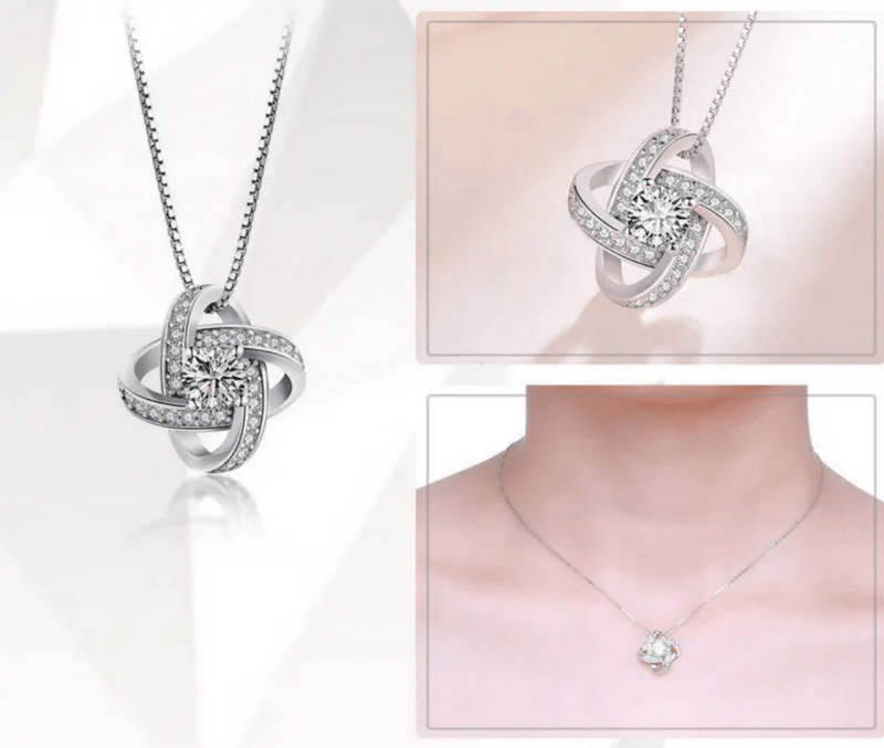 New arrivals real 925 sterling silver crystal clover necklaces pendant hot sales pure silver jewellery for women - Necklaces & Pendants - British D'sire