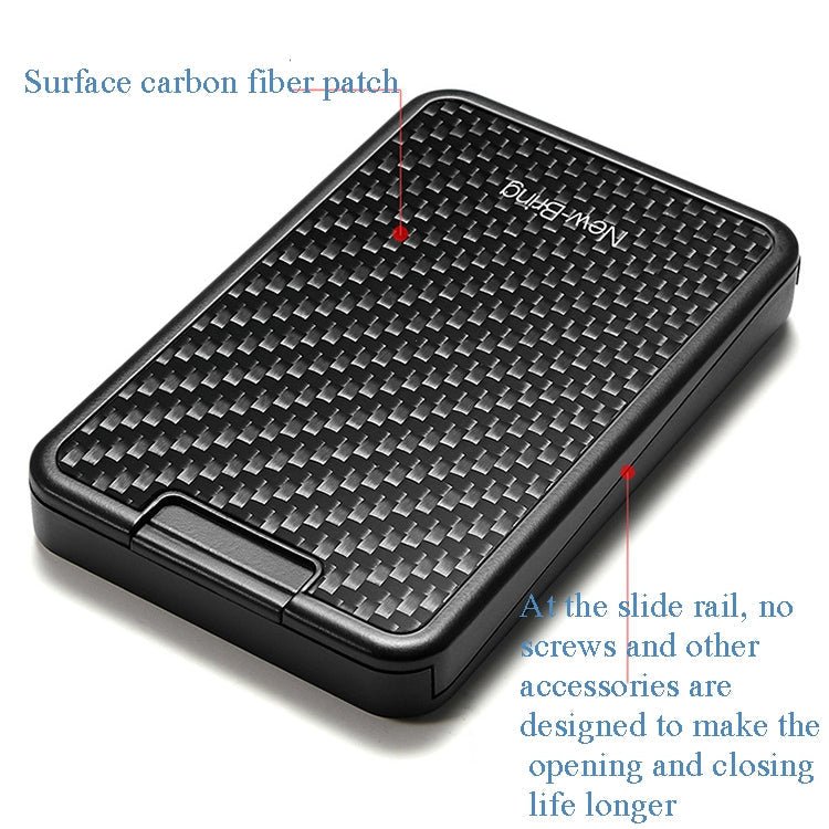 New - Bring Carbon Fiber Metal Card Holder Male Personality Card Holder Anti - Theft RFID Ultra - Thin Small Card Box(Black) - British D'sire