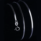 New high quality 100% real solid 925 silver chain necklace flat snake chains in silver snake women's - Necklaces & Pendants - British D'sire