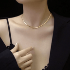 New high quality 100% real solid 925 silver chain necklace flat snake chains in silver snake women's - Necklaces & Pendants - British D'sire