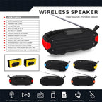 New Rixing NR - 907FM TWS Outdoor Bluetooth Speaker Support Hands - free Call / FM with Handle & Antenna(Orange) - British D'sire