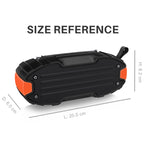 New Rixing NR - 907FM TWS Outdoor Bluetooth Speaker Support Hands - free Call / FM with Handle & Antenna(Orange) - British D'sire