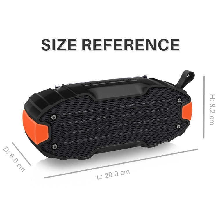 New Rixing NR - 907FM TWS Outdoor Bluetooth Speaker Support Hands - free Call / FM with Handle & Antenna(Orange) - British D'sire