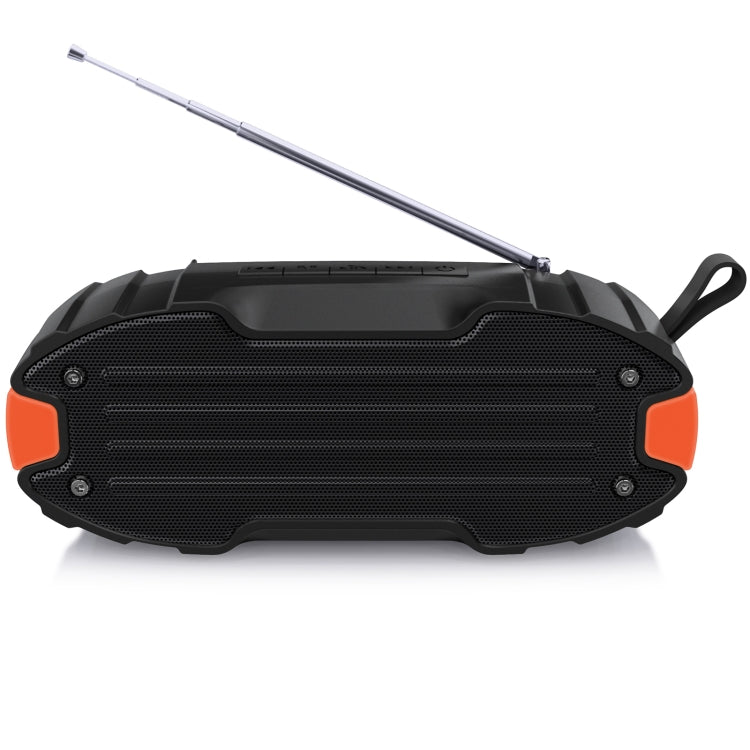 New Rixing NR - 907FM TWS Outdoor Bluetooth Speaker Support Hands - free Call / FM with Handle & Antenna(Orange) - British D'sire