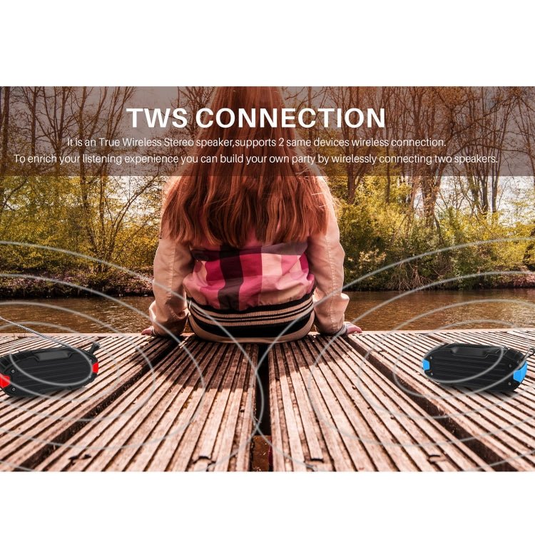 New Rixing NR - 907FM TWS Outdoor Bluetooth Speaker Support Hands - free Call / FM with Handle & Antenna(Orange) - British D'sire