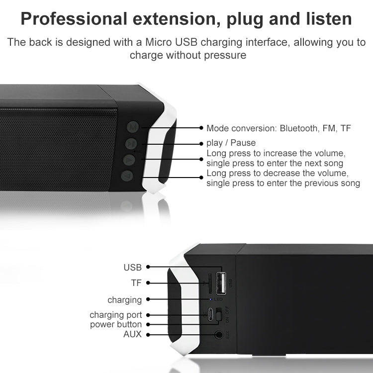 NewRixing NR - 2017 Portable Bluetooth Speaker, Support Hands - free Call / TF Card / FM / U Disk (Black) - British D'sire