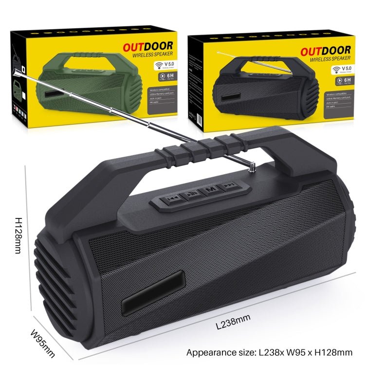 NewRixing NR - 4025FM Outdoor Splash - proof Water Portable Bluetooth Speaker, Support Hands - free Call / TF Card / FM / U Disk(Grey) - British D'sire