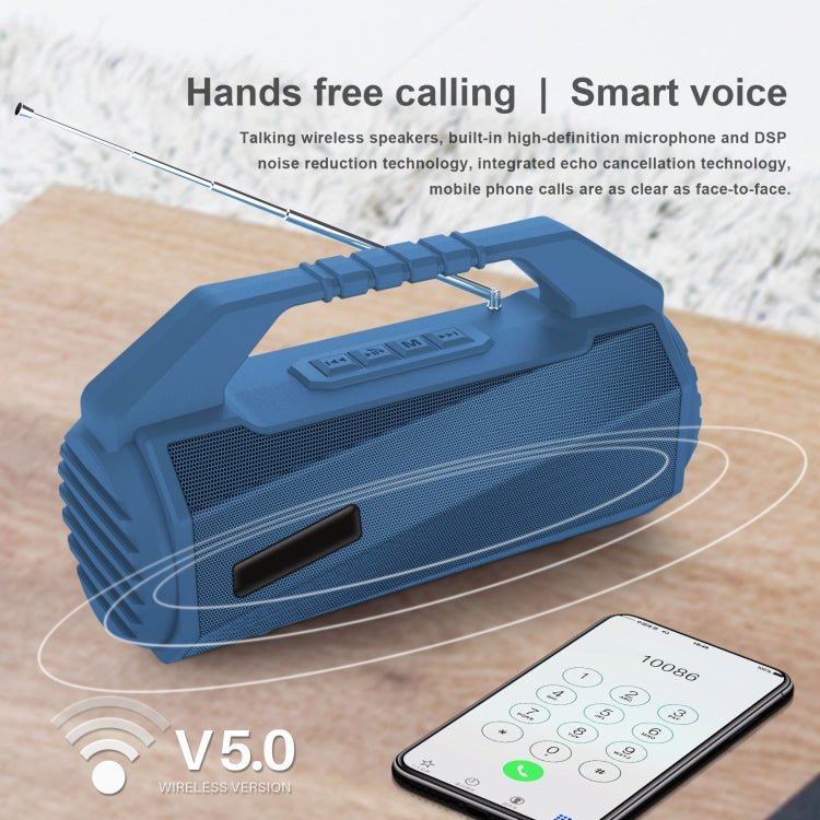 NewRixing NR - 4025FM with Screen Outdoor Splash - proof Water Portable Bluetooth Speaker, Support Hands - free Call / TF Card / FM / U Disk(Green) - British D'sire