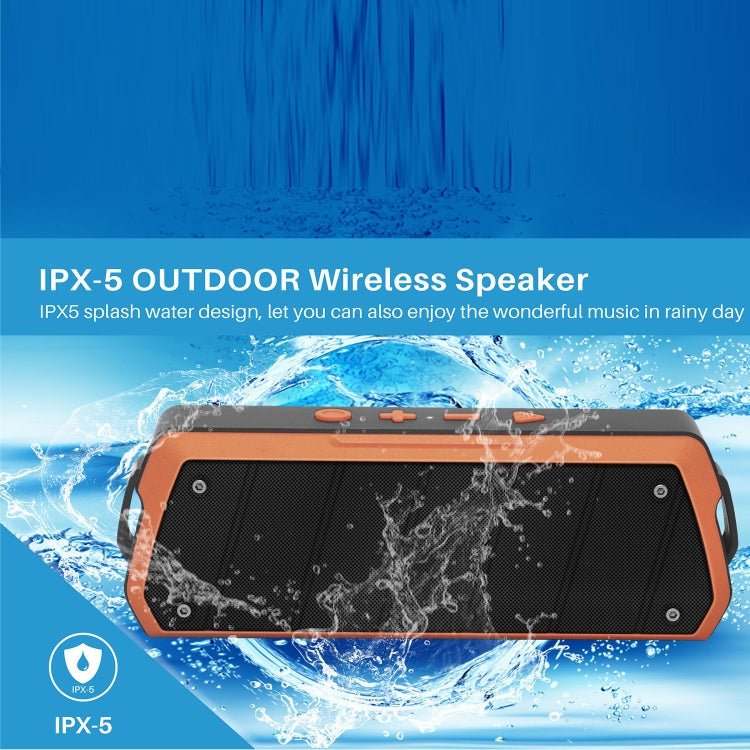 NewRixing NR - 5000 IPX5 High Fidelity Bluetooth Speaker, Support Hands - free Call / TF Card / FM / U Disk(Gold) - British D'sire