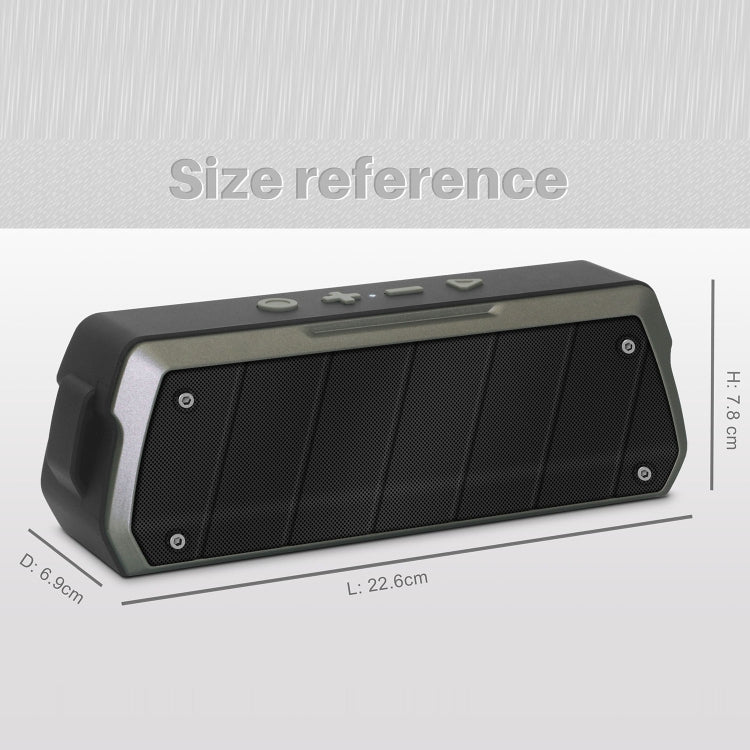 NewRixing NR - 5000 IPX5 High Fidelity Bluetooth Speaker, Support Hands - free Call / TF Card / FM / U Disk(Grey) - British D'sire
