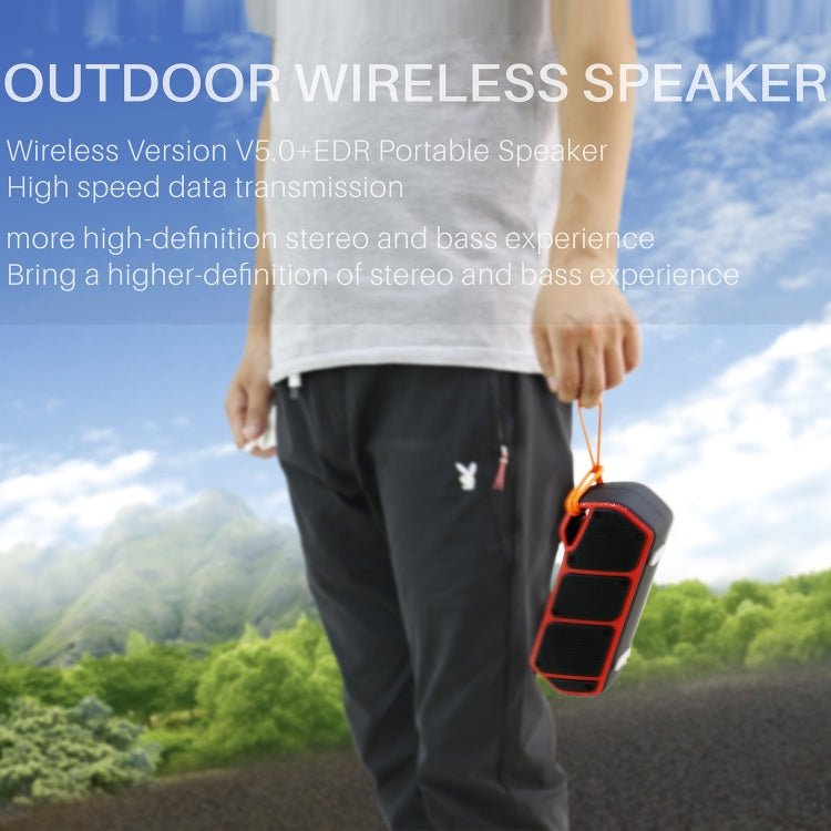 NewRixing NR - 5011 Outdoor Portable Bluetooth Speakerr, Support Hands - free Call / TF Card / FM / U Disk(Red) - British D'sire