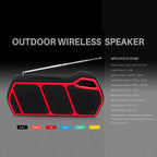 NewRixing NR - 5011fm Outdoor Portable Bluetooth Speakerr, Support Hands - free Call / TF Card / FM / U Disk(Red) - British D'sire