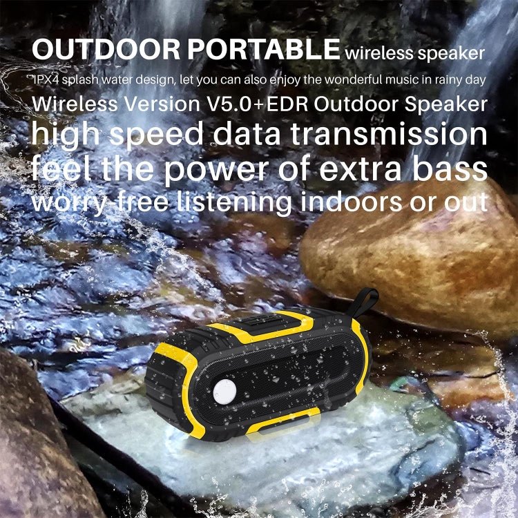 NewRixing NR - 5016 Outdoor Splash - proof Water Bluetooth Speaker, Support Hands - free Call / TF Card / FM / U Disk(Yellow) - British D'sire