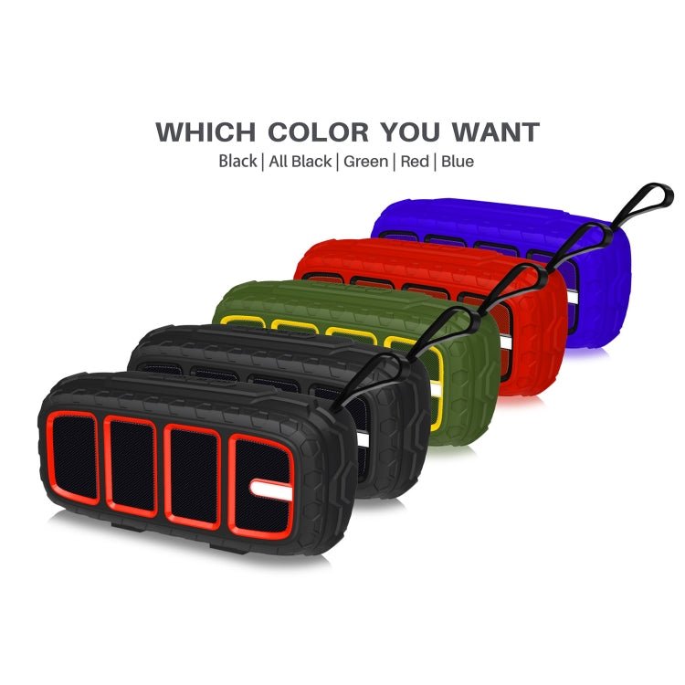 NewRixing NR - 5018 Outdoor Portable Bluetooth Speaker, Support Hands - free Call / TF Card / FM / U Disk(Black+Red) - British D'sire