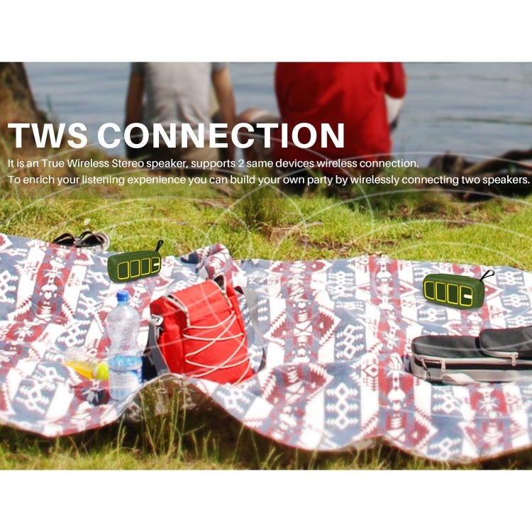 NewRixing NR - 5018 Outdoor Portable Bluetooth Speaker, Support Hands - free Call / TF Card / FM / U Disk(Black+Red) - British D'sire