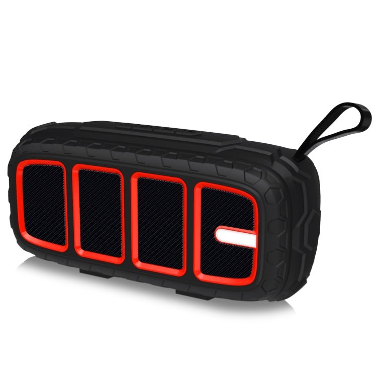 NewRixing NR - 5018 Outdoor Portable Bluetooth Speaker, Support Hands - free Call / TF Card / FM / U Disk(Black+Red) - British D'sire