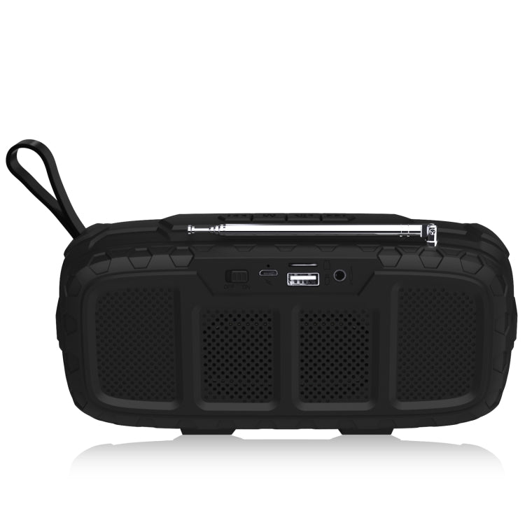 NewRixing NR - 5018FM Outdoor Portable Bluetooth Speaker with Antenna, Support Hands - free Call / TF Card / FM / U Disk(Black) - British D'sire