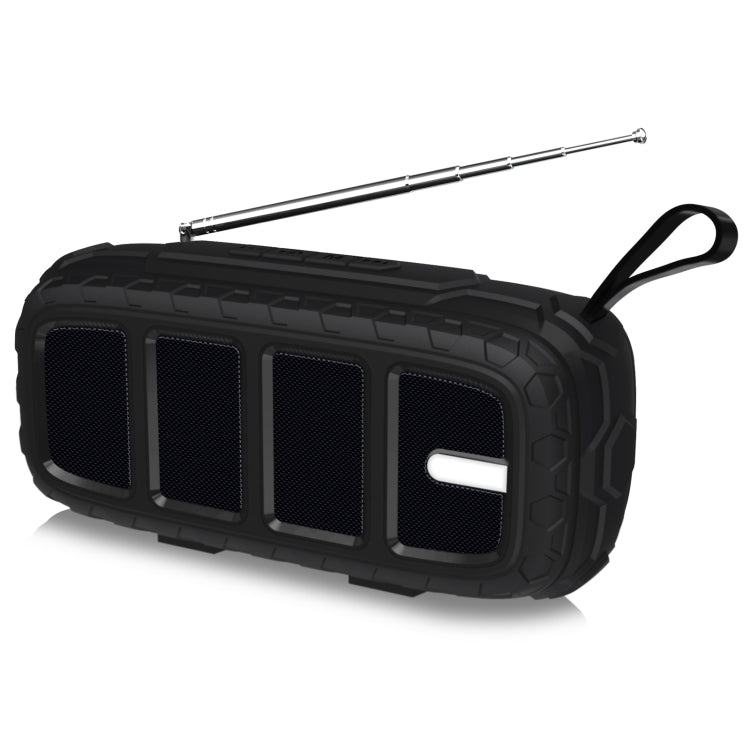 NewRixing NR - 5018FM Outdoor Portable Bluetooth Speaker with Antenna, Support Hands - free Call / TF Card / FM / U Disk(Black) - British D'sire
