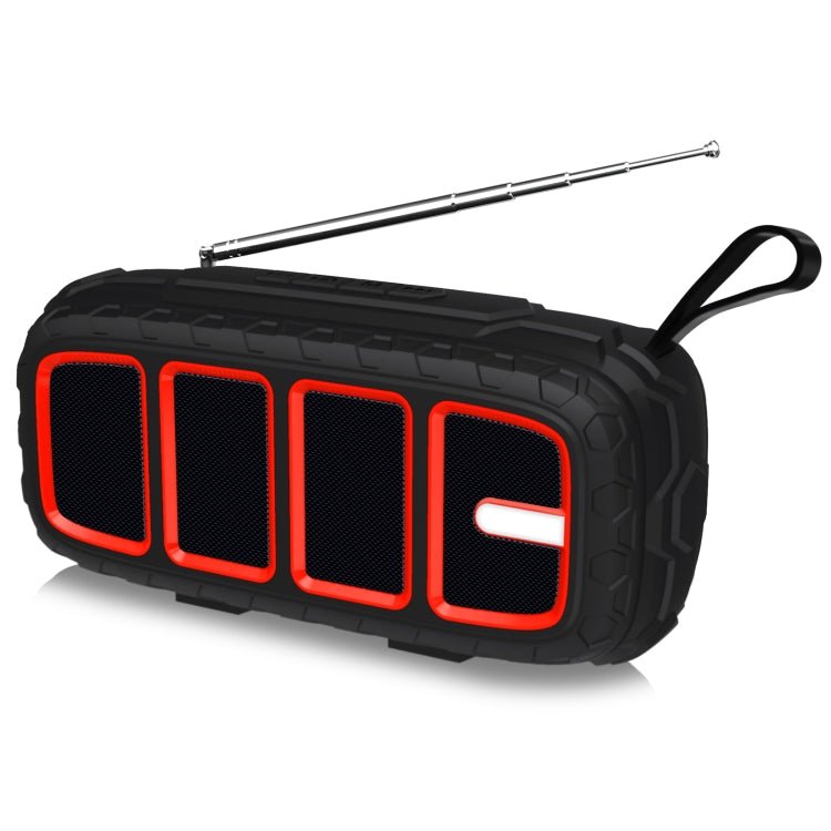 NewRixing NR-5018FM Outdoor Portable Bluetooth Speaker with Antenna, Support Hands-free Call / TF Card / FM / U Disk(Black+Red) Secondary image