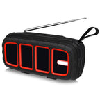 NewRixing NR - 5018FM Outdoor Portable Bluetooth Speaker with Antenna, Support Hands - free Call / TF Card / FM / U Disk(Black+Red) - British D'sire