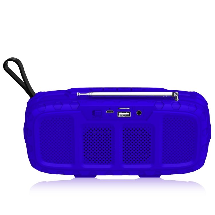 NewRixing NR - 5018FM Outdoor Portable Bluetooth Speaker with Antenna, Support Hands - free Call / TF Card / FM / U Disk(Blue+Black) - British D'sire