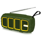 NewRixing NR - 5018FM Outdoor Portable Bluetooth Speaker with Antenna, Support Hands - free Call / TF Card / FM / U Disk(Green+Yellow) - British D'sire