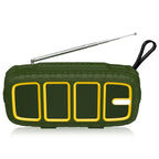 NewRixing NR - 5018FM Outdoor Portable Bluetooth Speaker with Antenna, Support Hands - free Call / TF Card / FM / U Disk(Green+Yellow) - British D'sire