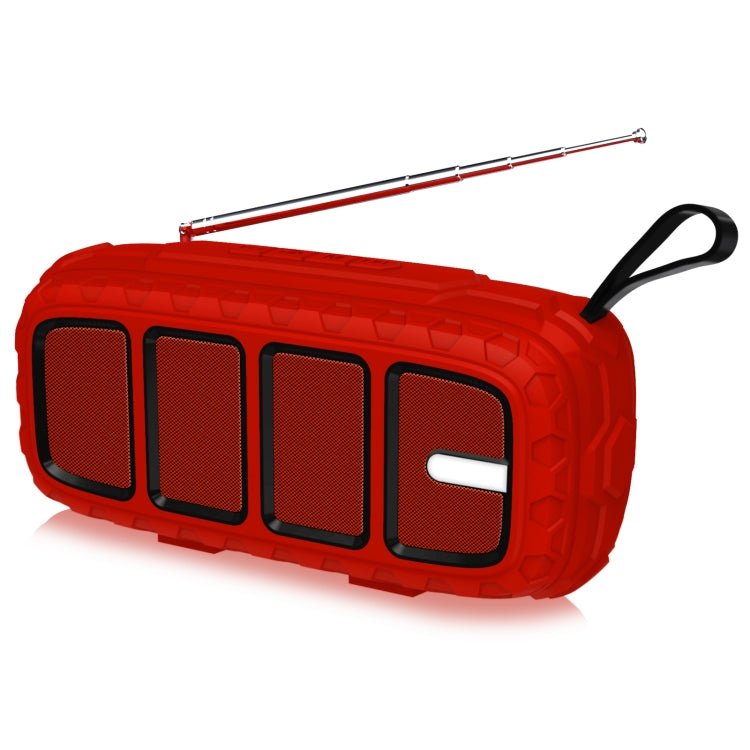 NewRixing NR-5018FM Outdoor Portable Bluetooth Speaker with Antenna, Support Hands-free Call / TF Card / FM / U Disk(Red+Black) Secondary image