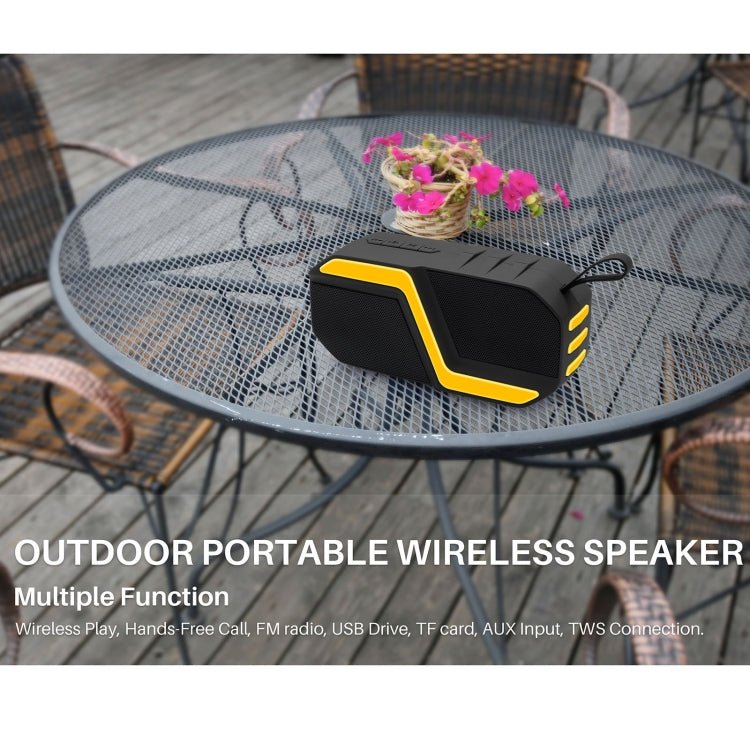 NewRixing NR - 5019 Outdoor Portable Bluetooth Speaker, Support Hands - free Call / TF Card / FM / U Disk(Black) - British D'sire