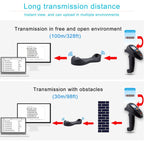 NEWSCAN 2D Wireless Barcode Reader Scanner Data Collector With 2.2 - Inch LCD Screen - British D'sire