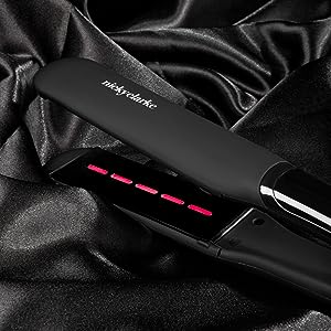 Nicky Clarke Infrared Pro Hair Straightener, Titanium Plates, Heat Balance and Infrared Technology, LED Display & 10 Temperature Settings, 2.5m Cable, Black - hair straightener - British D'sire