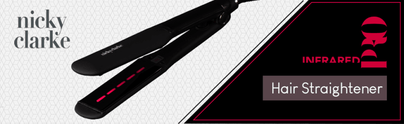 Nicky Clarke Infrared Pro Hair Straightener, Titanium Plates, Heat Balance and Infrared Technology, LED Display & 10 Temperature Settings, 2.5m Cable, Black - hair straightener - British D'sire