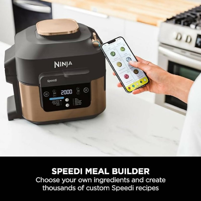 Ninja Speedi 10-in-1 Rapid Multi Cooker and Air Fryer, 5.7L, Meals for 4 in 15 Minutes, 10 Functions, Fry, Steam, Grill, Bake, Roast, Sear, Slow Cook & More, Gift for her / him, Grey, ON400UK - British D'sire