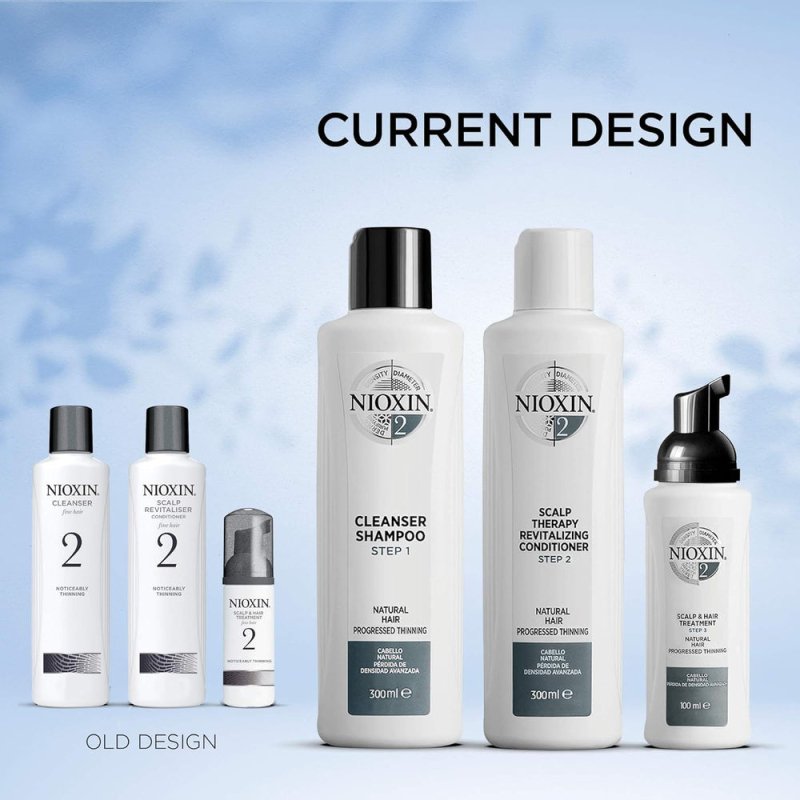 Nioxin 3 - Part System | System 2 | Natural Hair with Progressed Thinning Hair Treatment | Scalp Therapy | Hair Thickening Treatment - Haircare - British D'sire