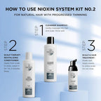 Nioxin 3 - Part System | System 2 | Natural Hair with Progressed Thinning Hair Treatment | Scalp Therapy | Hair Thickening Treatment - Haircare - British D'sire
