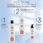 Nioxin 3 - Part System | System 4 | Coloured Hair with Progressed Thinning Hair Treatment | Scalp Therapy | Hair Thickening Treatment - Hair Care - British D'sire