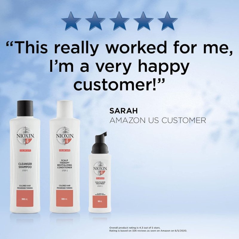 Nioxin 3 - Part System | System 4 | Coloured Hair with Progressed Thinning Hair Treatment | Scalp Therapy | Hair Thickening Treatment - Hair Care - British D'sire