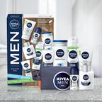 NIVEA MEN Feel Fully Sensitive Skincare Collection Bumper Gift Pack, with Shower Gel, Anti-Perspirant, Face Wash, Shaving Foam, Post Shave Balm and Moisturisers - British D'sire