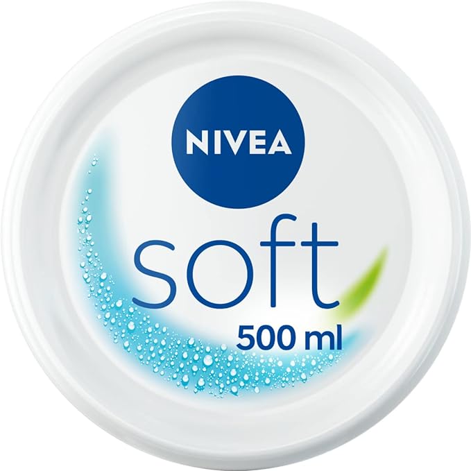 NIVEA Soft Moisturising Cream (500ml), A Moisturising Cream for Face, Body and Hands with Vitamin E and Jojoba Oil, Hand Cream Moisturises Deeply, All-Purpose Day Cream - British D'sire Main image