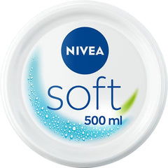NIVEA Soft Moisturising Cream (500ml), A Moisturising Cream for Face, Body and Hands with Vitamin E and Jojoba Oil, Hand Cream Moisturises Deeply, All-Purpose Day Cream - British D'sire