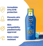 NIVEA Sun Kids Protect & Care SPF 50+ Lotion (200ml), Moisturising Sun Cream Protects Delicate Skin Against Sunburn and Long-Term UV Damage, Fast-Absorbing Sun Lotion - British D'sire