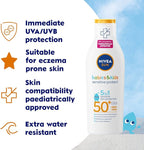NIVEA SUN Kids Protect & Sensitive Sun Lotion (200ml) Sunscreen with SPF 50+, Kids Suncream for Sensitive Skin, Immediately Protects Against Sun Exposure - British D'sire