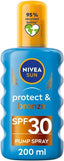 Nivea SUN Protect & Bronze Sun Spray (200 ml), Bronzing Tanning Lotion Spray with SPF30, Advanced Suncream Protection, Natural Pro-Melanin Extract - British D'sire