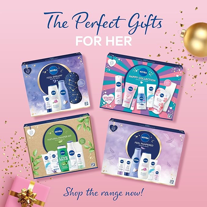 NIVEA Women's Feel Pampered Skincare Regime Gift Set, Includes Shower Cream, Anti-Perspirant, Body Lotion, Moisturising Day and Night Cream Secondary image