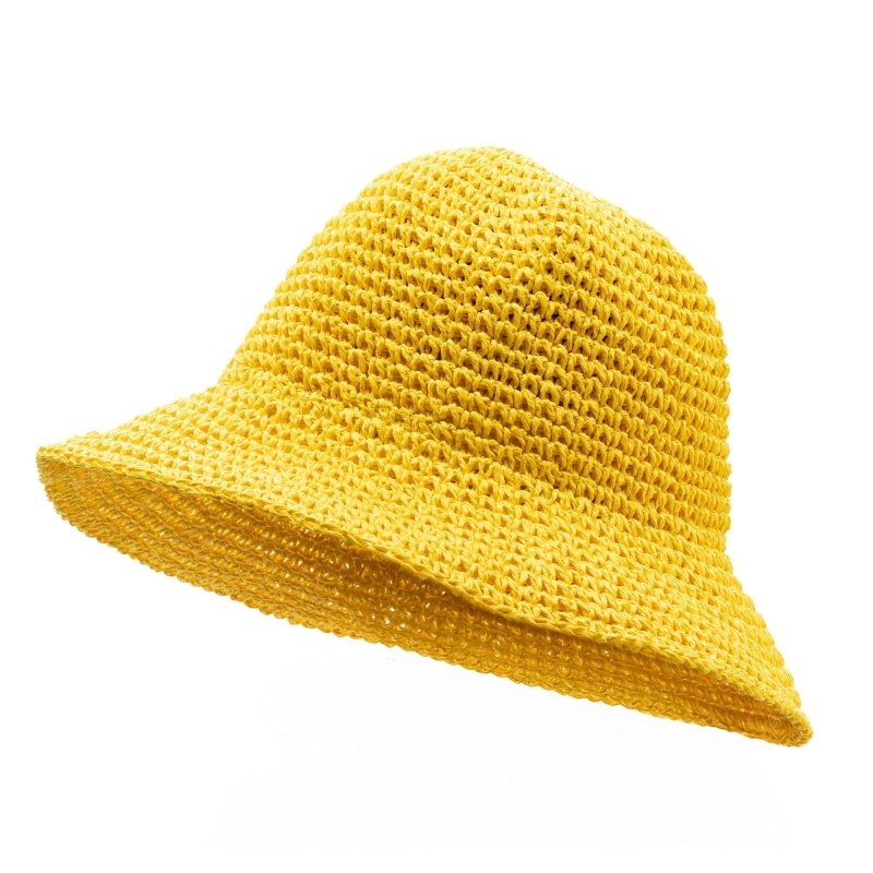 Nomad Sari Floppy Straw Sun Hat - Yellow - Nomad Sari Straw Hats - British D'sire Main image