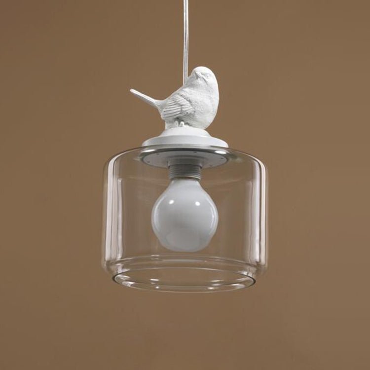 Nordic Modern Hanging Lamp Transparent Birdcage Glass Pendant Light LED E27 Ceiling Light Perfect for Kitchen Dining Room Bedroom (Wram White) - British D'sire