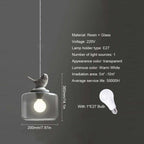 Nordic Modern Hanging Lamp Transparent Birdcage Glass Pendant Light LED E27 Ceiling Light Perfect for Kitchen Dining Room Bedroom (Wram White) - British D'sire