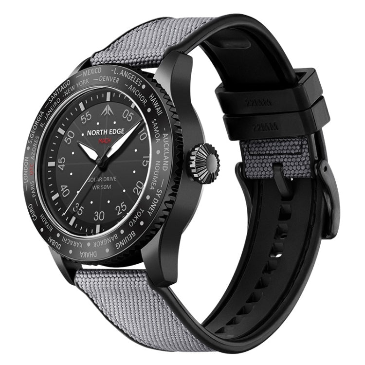 NORTH EDGE Men Light-powered Waterproof Sports Luminous Quartz Watch(Silver) Secondary image