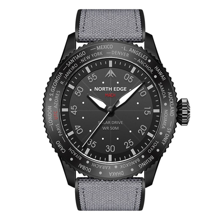 NORTH EDGE Men Light-powered Waterproof Sports Luminous Quartz Watch(Silver) - British D'sire Main image