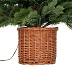 Norway Fir Pre-Lit LLED 300L Fir Tree In Rattan Pot - Christmas Decor - British D'sire